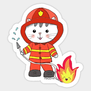 Cat does not put out fires Sticker